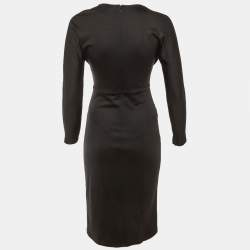 مملوكة مسبقًا فستان ديان فون فرستنبرغ ميدي عقدة صوف مزيج أسود مقاس صغير جدًا (إكس سمول)