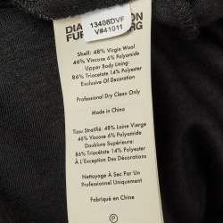 مملوكة مسبقًا فستان ديان فون فرستنبرغ ميدي عقدة صوف مزيج أسود مقاس صغير جدًا (إكس سمول)