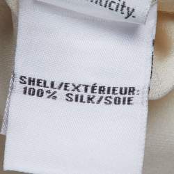 Pre Owned Diane Von Furstenberg Beige Silk Sheer Stella Top XS/S