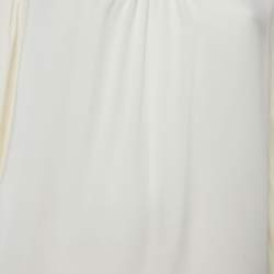 Pre Owned Diane Von Furstenberg Beige Silk Sheer Stella Top XS/S