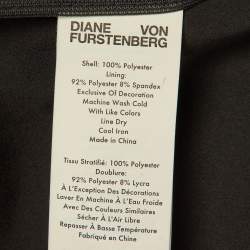 مملوكة مسبقًا Diane Von Furstenberg Black Crepe Twist Knot Detail Mini Dress S 