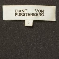 مملوكة مسبقًا Diane Von Furstenberg Black Crepe Twist Knot Detail Mini Dress S 