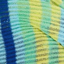 Pre Owned بلوزة ديان فون فرستنبرغ مقلمة متعددة الألوان منسوجة بأكمام طويلة صغيرة