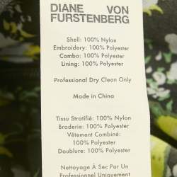 Pre Owned فستان ميدي ديان فون فورستنبرغ شبكي مطرز أسود مقاس كبير جدًا - إكسترا لارج