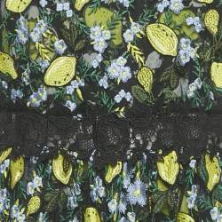 Pre Owned فستان ميدي ديان فون فورستنبرغ شبكي مطرز أسود مقاس كبير جدًا - إكسترا لارج