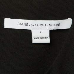 Pre Owned فستان ديان فون فرستنبرغ قصيرة سوداء بليسيه كريب صغيرة