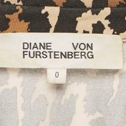 مملوكة مسبقًا Diane Von Furstenberg Brown Leopard Print Jersey Wrap Dress XS