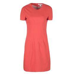 Diane Von Furstenberg Atomic Orange Fitted Short Sleeve Yazmine Dress S