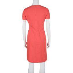 Diane Von Furstenberg Atomic Orange Fitted Short Sleeve Yazmine Dress S