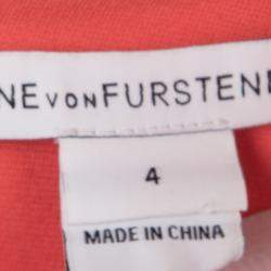 Diane Von Furstenberg Atomic Orange Fitted Short Sleeve Yazmine Dress S