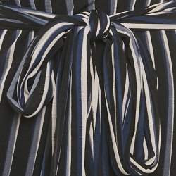 مملوكة مسبقًا فستان ديان فون فرستنبرغ "ساش" مخطط هيكلي نايلون أسود مقاس صغير