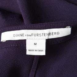 Diane Von Furstenberg Navy Blue Crepe Naz Kaftan Tunic M
