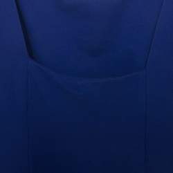 Pre Owned فستان ديان فون فرستنبرغ جيرسي أزرق قصير مقاس ميديوم