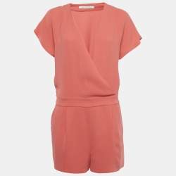 مملوكة مسبقًا Diane Von Furstenberg Orange Crepe Playsuit M