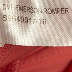 مملوكة مسبقًا Diane Von Furstenberg Orange Crepe Playsuit M