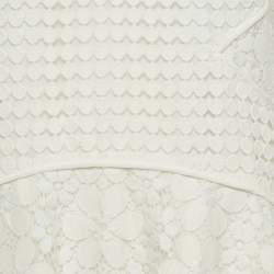 Pre Owned فستان ديان فون فرستنبرغ دانتيل أبيض بدون أكمام ميدي مقاس كبير