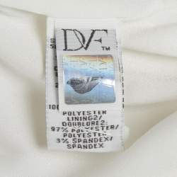 Pre Owned فستان ديان فون فرستنبرغ دانتيل أبيض بدون أكمام ميدي مقاس كبير