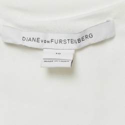 Pre Owned فستان ديان فون فرستنبرغ دانتيل أبيض بدون أكمام ميدي مقاس كبير