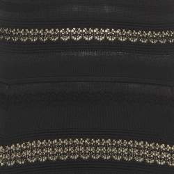 Pre Owned فستان ديان فون فرستنبرغ ميدي محبوك مطاطي أسود مقاس متوسط/كبير (ميديوم/لارج)