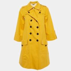 Pre Owned Diane Von Furstenberg Yellow Cotton Lina Lamonte Coat M