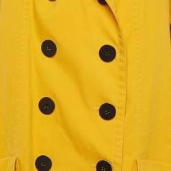 مملوكة مسبقًا Diane Von Furstenberg Yellow Cotton Lina Lamonte Coat M