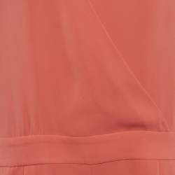 Pre Owned Diane Von Furstenberg Orange Crepe Playsuit M