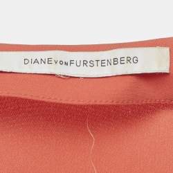 Pre Owned Diane Von Furstenberg Orange Crepe Playsuit M