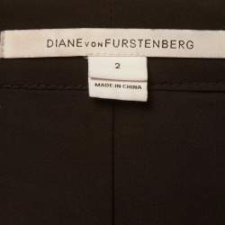 Pre Owned Diane Von Furstenberg Metallic Coated Leather Everly Pants S