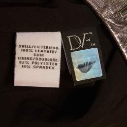 Pre Owned Diane Von Furstenberg Metallic Coated Leather Everly Pants S