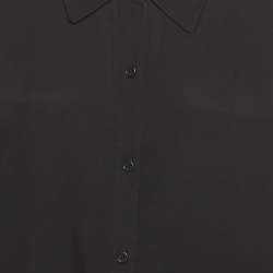 Pre Owned قميص فستان ديان فون فرستنبرغ طويل الأكمام من مزيج الحرير أسود كبير