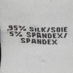 Pre Owned قميص فستان ديان فون فرستنبرغ طويل الأكمام من مزيج الحرير أسود كبير