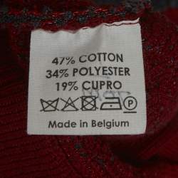 مملوكة مسبقًا Diane Von Furstenberg Red Rose Pattern Zip-Up Knitwear M