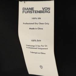 Pre Owned Diane Von Furstenberg Multicolour Colour Block Crepe Wrap Dress L