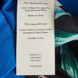 Pre Owned Diane Von Furstenberg Black Floral Print Cotton Blend Kimono S