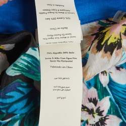 Pre Owned Diane Von Furstenberg Black Floral Print Cotton Blend Kimono S