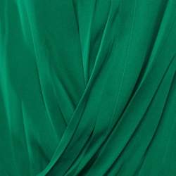 Pre Owned Diane Von Furstenberg Green Silk Issie Cross Over Front Blouse M