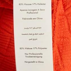 Pre Owned Diane Von Furstenberg Orange Textured Knit Midi Dress S