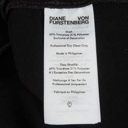 مملوكة مسبقًا Diane Von Furstenberg Black Crepe Midi Dress M