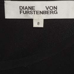 مملوكة مسبقًا Diane Von Furstenberg Black Crepe Midi Dress M