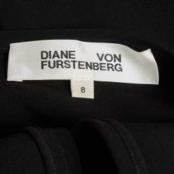 مملوكة مسبقًا Diane Von Furstenberg Black Crepe Midi Dress M