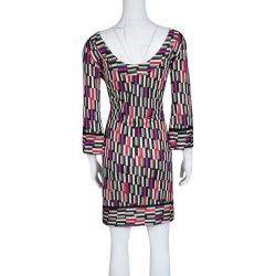 Diane Von Furstenberg Multicolor Printed Silk Jersey Aggie Shift Dress M