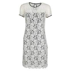 Diane Von Furstenberg Monochrome Floral Lace Barbie Dress S