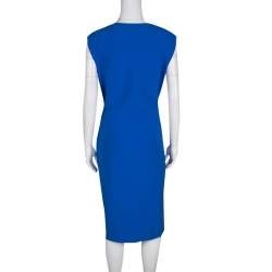 Pre Owned Diane Von Furstenberg Blue Sleeveless Fitted Megan Dress XL