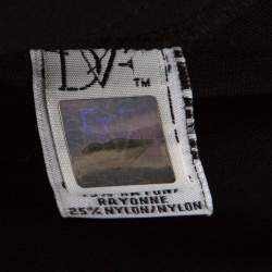 Pre Owned Diane Von Furstenberg Black Floral Lace Sleeve Detail Elizabeth Wrap Dress XS