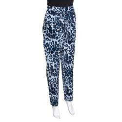 Diane Von Furstenberg Animal Pattern Benett Two Print Silk Pants L