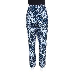 Diane Von Furstenberg Animal Pattern Benett Two Print Silk Pants L