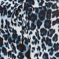 Diane Von Furstenberg Animal Pattern Benett Two Print Silk Pants L