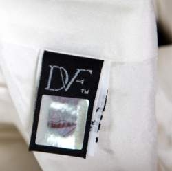 Pre Owned Diane Von Furstenberg Monochrome Printed Cotton Clyde Mini Skirt S