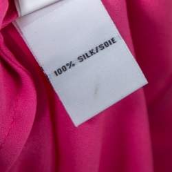 Pre Owned Diane Von Furstenberg Pink Silk Draped Front Tie Detail Sleeveless Grandie Top S