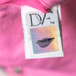 Pre Owned Diane von Furstenberg Candy Pink Peated Plunge Neck Akahana Top XS